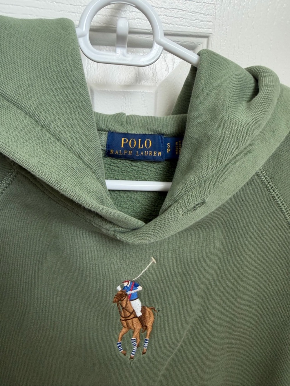 Ralph Lauren Olive Green Polo Player Crewneck Hoodie - Picture 3 of 6